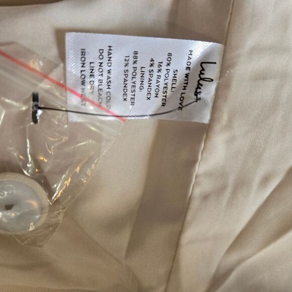 Lulu's Cream Cropped Jacket And Pants Suit Set NWT - Picture 7 of 8